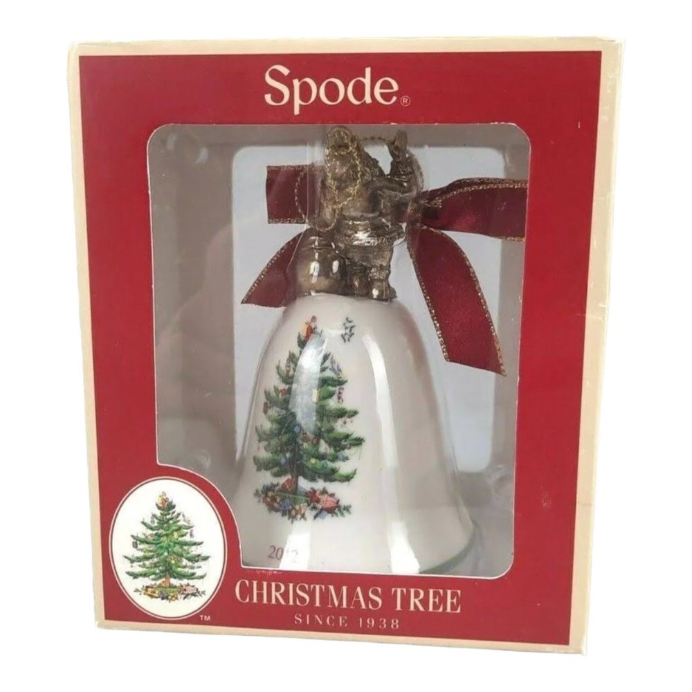 Spode Christmas Tree Bell With Santa Ornament Annual 2012 Ornament Original Box